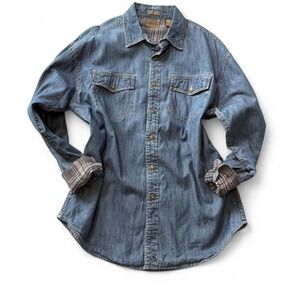 Vintage St John's Bay Flannel Lined Denim Shacket